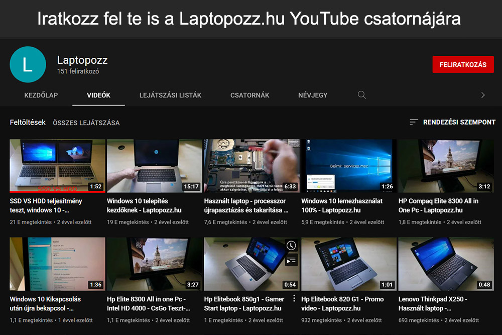 Iratkozz fel te is a Laptopozz.hu YouTube csatornájára